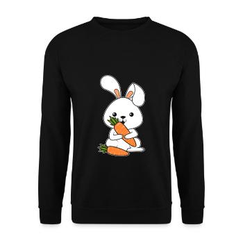 Lapin Légume Carotte Cadeau de lapin de Pâques - Sweat-shirt Unisexe - noir - Devant - Alina (178cm) & Michal (187cm)