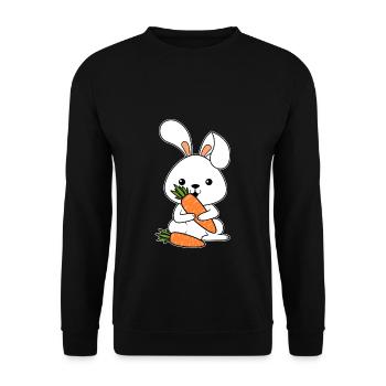 Hase Gemüse Karotte Ostern Geschenk Hase - Unisex Pullover - Schwarz - Vorne - Alina (178cm) & Michal (187cm)