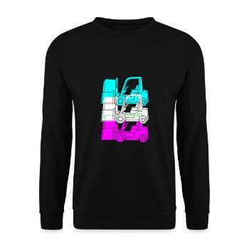 Gabelstaplerfahrer - Unisex Pullover - Schwarz - Vorne - Alina (178cm) & Michal (187cm)