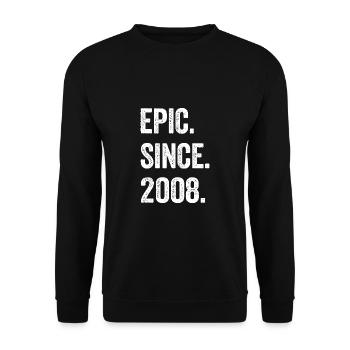 17 Years Old Epic Since 2008 17th Birthday - Unisex Sweatshirt - black - Front - Alina (178cm) & Michal (187cm)