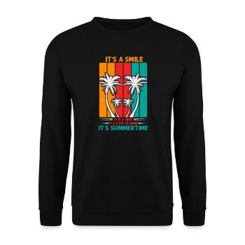 Summertime with Wine and smile - Unisex Pullover - Schwarz - Vorne - Alina (178cm) & Michal (187cm)