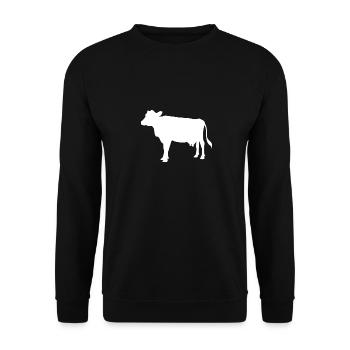 Cow muh cattle animal cattle farm gift - Unisex Sweatshirt - black - Front - Alina (178cm) & Michal (187cm)