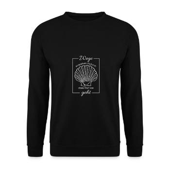Wege entstehen dadurch dass man sie geht - Unisex Pullover - Schwarz - Vorne - Alina (178cm) & Michal (187cm)