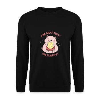 I'm Not Fat Im Fluffy Hamster Lover Hamster Owner - Unisex Pullover - Schwarz - Vorne - Alina (178cm) & Michal (187cm)