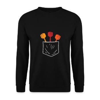 Retro Graphic Dart Player Darts Dartboard Bullseye - Unisex Sweatshirt - black - Front - Alina (178cm) & Michal (187cm)