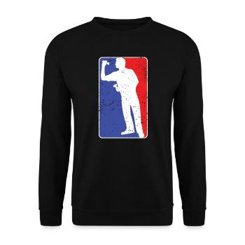 CONCEPTION DE JOUEUR DE FLÉCHETTES EN FORME D’HOMME - Sweat-shirt Unisexe - noir - Devant - Alina (178cm) & Michal (187cm)