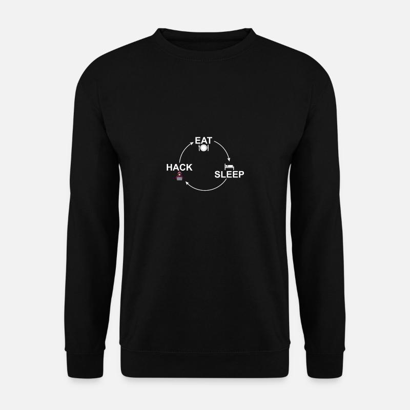 Circuit: Eat-Sleep-Hacker Hacking 24/7 - Sweat-shirt Unisexe - noir
