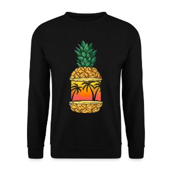 Pineapple Summer Vacation Travel Vacation Hawaii - Unisex Sweatshirt - black - Front - Alina (178cm) & Michal (187cm)