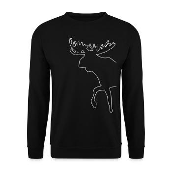 Elch - Moose - Unisex Pullover - Schwarz - Vorne - Alina (178cm) & Michal (187cm)