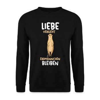 Erdmännchen - Unisex Pullover - Schwarz - Vorne - Alina (178cm) & Michal (187cm)