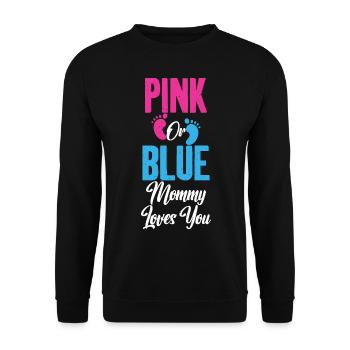 Pink or Blue Mommy Loves You Baby Gender Reveal - Sweat-shirt Unisexe - noir - Devant - Alina (178cm) & Michal (187cm)