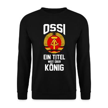 Ostdeutschland Ossi Deutschland König DDR - Unisex Pullover - Schwarz - Vorne - Alina (178cm) & Michal (187cm)