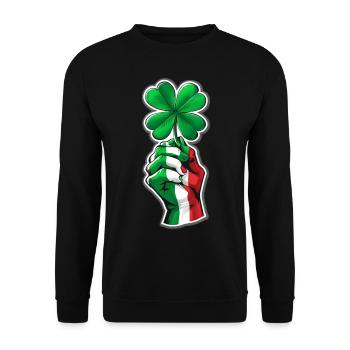 Italy Lucky Charm - Unisex Sweatshirt - black - Front - Alina (178cm) & Michal (187cm)