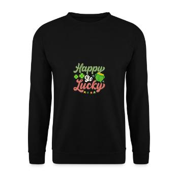 St Paddy's St Patricksday St Patrick Day - Unisex Sweatshirt - black - Front - Alina (178cm) & Michal (187cm)