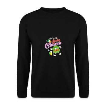 St Paddy's St Patricksday St Patrick Day - Unisex Sweatshirt - black - Front - Alina (178cm) & Michal (187cm)