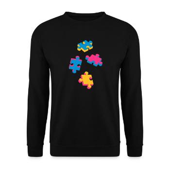 quatre pièces de puzzle - Sweat-shirt Unisexe - noir - Devant - Alina (178cm) & Michal (187cm)
