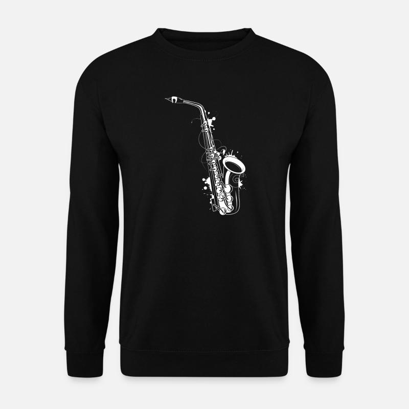 weißes Saxophon Graffiti - Unisex Pullover - Schwarz