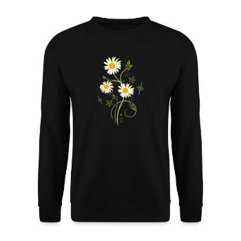 Margeriten Wildblumen Sommer - Unisex Pullover - Schwarz - Vorne - Alina (178cm) & Michal (187cm)