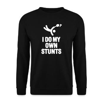 I do my own stunts funny badminton player gift - Unisex Sweatshirt - black - Front - Alina (178cm) & Michal (187cm)