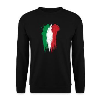 Italienische dreifarbige Pinselkunst - Unisex Pullover - Schwarz - Vorne - Alina (178cm) & Michal (187cm)
