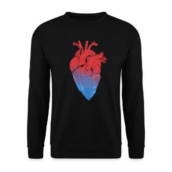 Kristallisiertes Herz - Unisex Pullover - Schwarz - Vorne - Alina (178cm) & Michal (187cm)