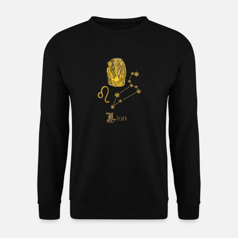 Sternzeichen Löwe 3D,  gold - Unisex Pullover - Schwarz