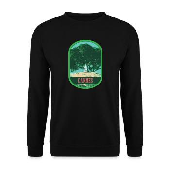 Écusson Illustration Suquet, Cannes, France - Sweat-shirt Unisexe - noir - Devant - Alina (178cm) & Michal (187cm)