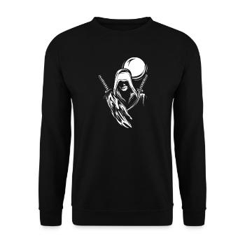 Warrior Symbol Illustration Moon Sword Logo icon - Unisex Sweatshirt - black - Front - Alina (178cm) & Michal (187cm)