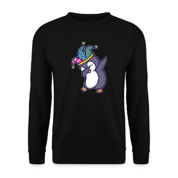 Seevogel Cool Süß Pinguin Tier Lustig Vogel - Unisex Pullover - Schwarz - Vorne - Alina (178cm) & Michal (187cm)
