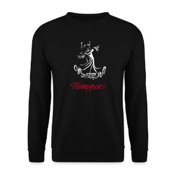 Flamingo (dark) - Unisex Sweatshirt - black - Front - Alina (178cm) & Michal (187cm)
