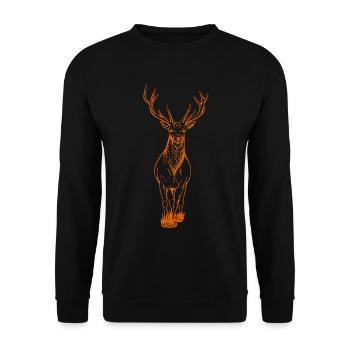 Orange cerf - Sweat-shirt Unisexe - noir - Devant - Alina (178cm) & Michal (187cm)