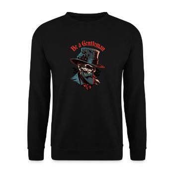 Gentleman Skull - Unisex Sweatshirt - black - Front - Alina (178cm) & Michal (187cm)