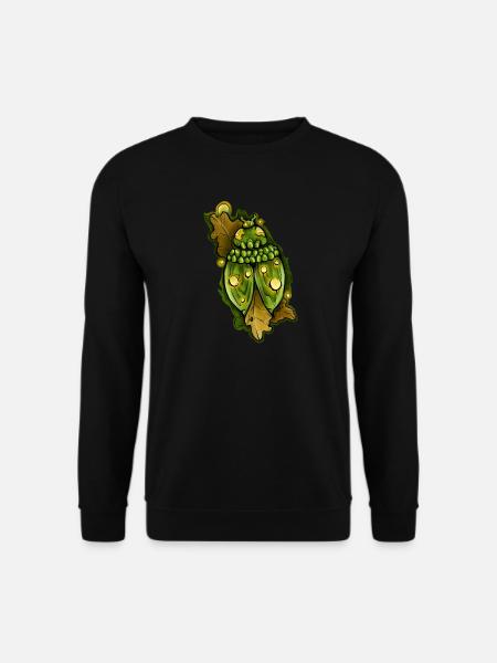Green ladybug with leaf accents - Unisex Sweatshirt - black