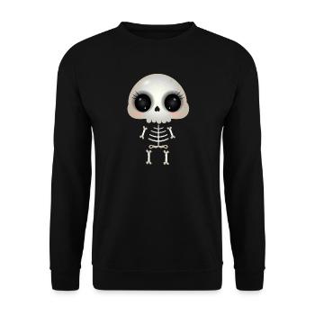 cute skull with dark eye sockets and eyelashes - Unisex Sweatshirt - black - Front - Alina (178cm) & Michal (187cm)