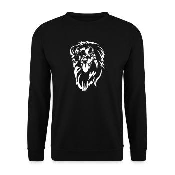 Berger des Pyrénées Head « Black Edition » - Sweat-shirt Unisexe - noir - Devant - Alina (178cm) & Michal (187cm)