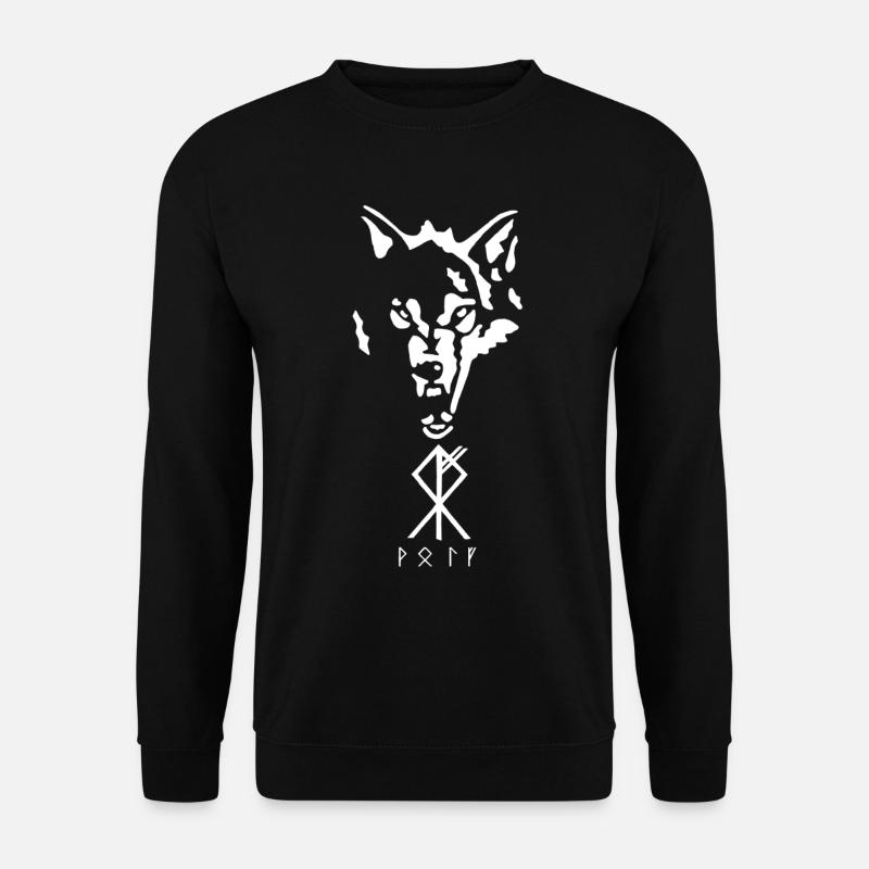 Wikinger-Rune des Wolfes - Unisex Pullover - Schwarz