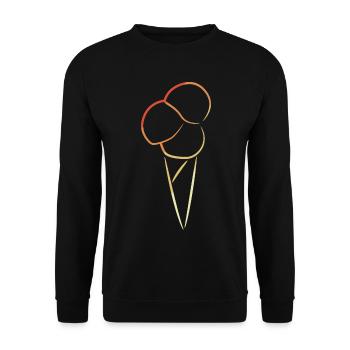 Vintage Eiscreme Skizze - Unisex Pullover - Schwarz - Vorne - Alina (178cm) & Michal (187cm)