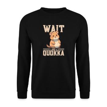 Wait I see a quokka - Unisex Sweatshirt - black - Front - Alina (178cm) & Michal (187cm)