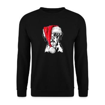 Santa Boxer Weihnachten Hunde Hund Wilsigns - Unisex Pullover - Schwarz - Vorne - Alina (178cm) & Michal (187cm)