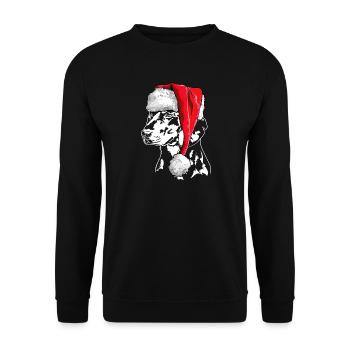 Santa Slovensky Kopov Christmas Dogs Wilsigns - Unisex Sweatshirt - black - Front - Alina (178cm) & Michal (187cm)