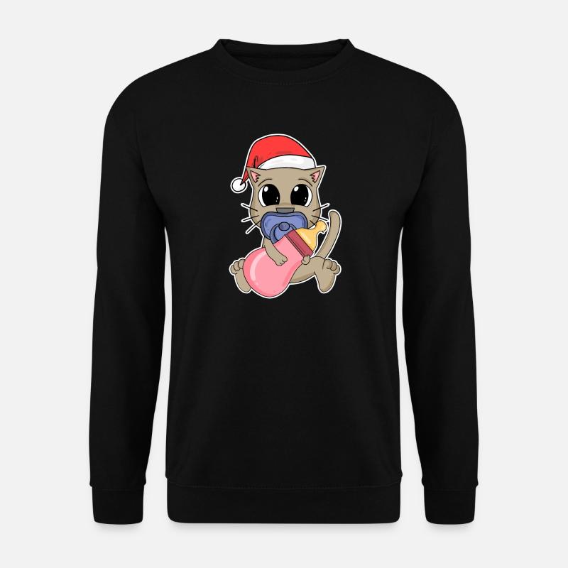 Chat Bébé Noël - Sweat-shirt Unisexe - noir