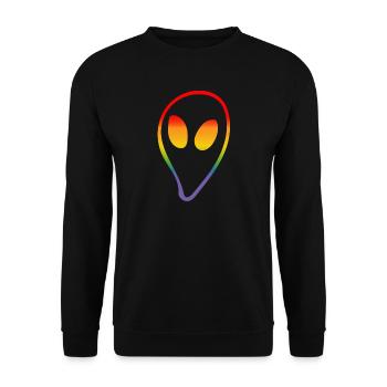 Regenbogen Alien LGBTQI lgbt tshirt - Unisex Pullover - Schwarz - Vorne - Alina (178cm) & Michal (187cm)