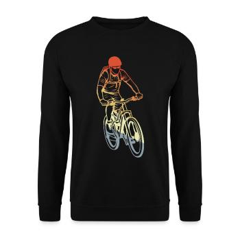 Vintage Mountain Biker Drawing - Unisex Sweatshirt - black - Front - Alina (178cm) & Michal (187cm)