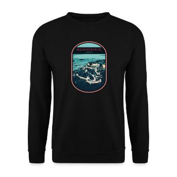 Illustration Schloss Hochosterwitz, Österreich - Unisex Pullover - Schwarz - Vorne - Alina (178cm) & Michal (187cm)