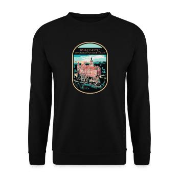 Illustration du château Ksiaz, Basse-Silésie - Sweat-shirt Unisexe - noir - Devant - Alina (178cm) & Michal (187cm)