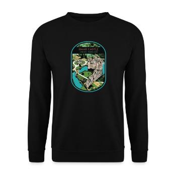 Illustration von Schloss Haar, Utrecht - Unisex Pullover - Schwarz - Vorne - Alina (178cm) & Michal (187cm)