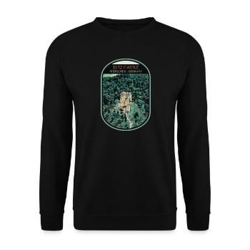 Illustration Château d'Eltz, Vallée de la Moselle - Sweat-shirt Unisexe - noir - Devant - Alina (178cm) & Michal (187cm)