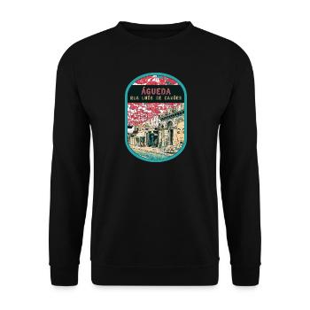 Luis de Camoes Artistic Street, Águeda - Unisex Sweatshirt - black - Front - Alina (178cm) & Michal (187cm)