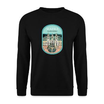 Kloster und Nationalpalast von Mafra, Luftaufnahme - Unisex Pullover - Schwarz - Vorne - Alina (178cm) & Michal (187cm)