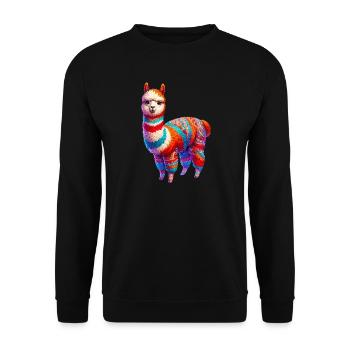 Alpaca - Unisex Sweatshirt - black - Front - Alina (178cm) & Michal (187cm)